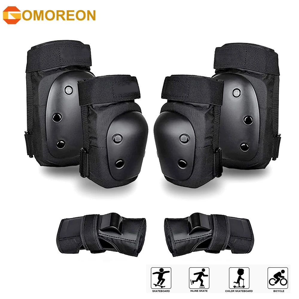 GOMOREON 6Pcs AdultYouth Knee Pads Elbow Wrist Guards Protective Gear Set for Multi Sports Skateboarding Skating Cycling Free shipping