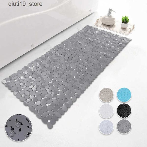 Bath Mats Pebble bath mat with anti slip pebble design PVC shower mat kitchen suction cup J241206