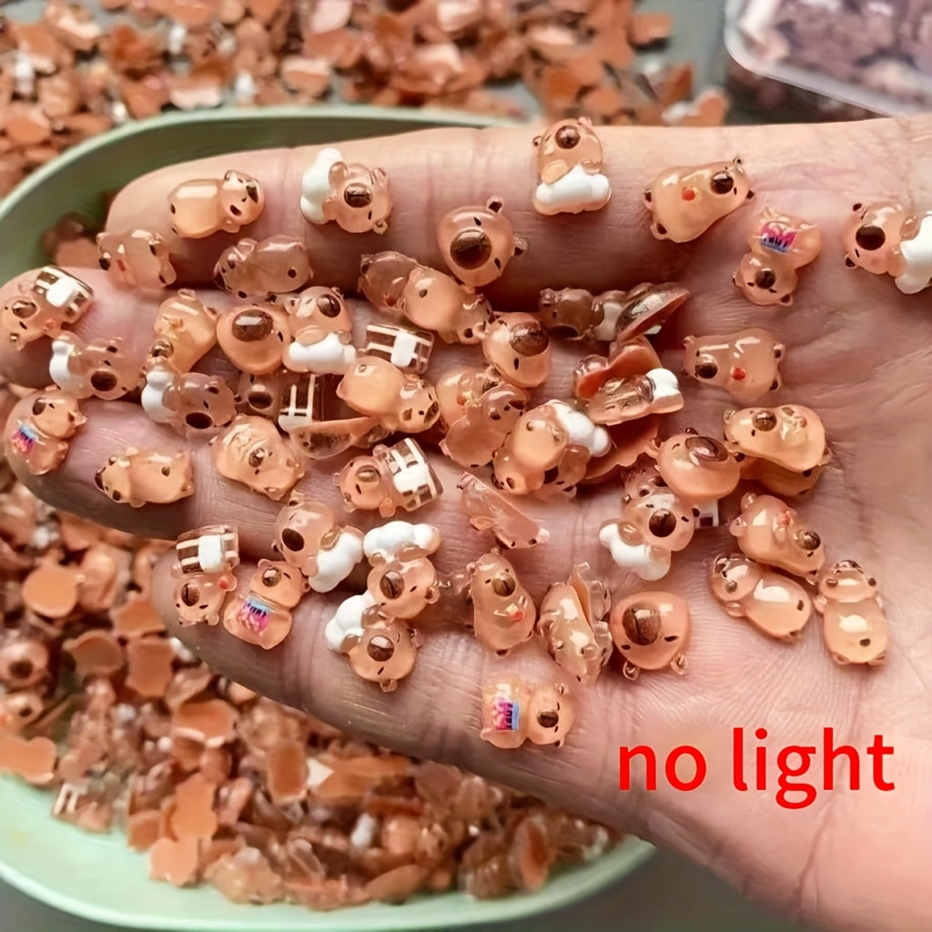 TEMU 100 Mini Cute Capybara Resin Decorations, Colorful Accessories, Girls' Gift, Room Decor, Suitable 14+, Party Gadgets, Handmade | , Party Favors,