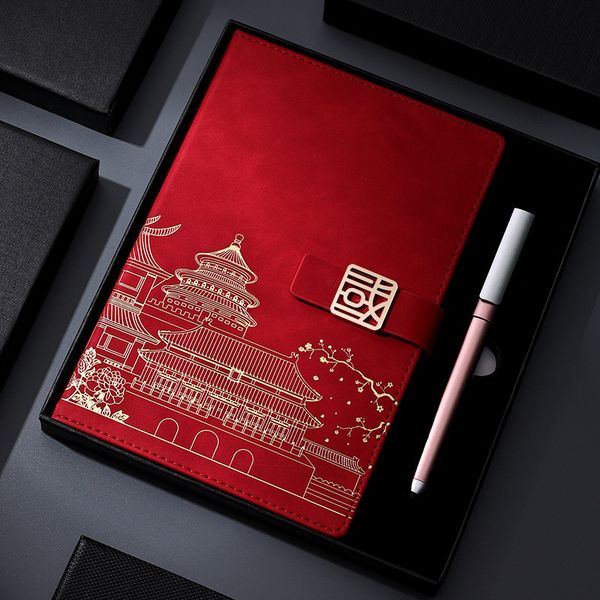Notepads Chinese Style Notebook Gift Box Kawaii Supplies Student Stationery Office Planner Agenda Retro Notepad Christmas Gift 230515
