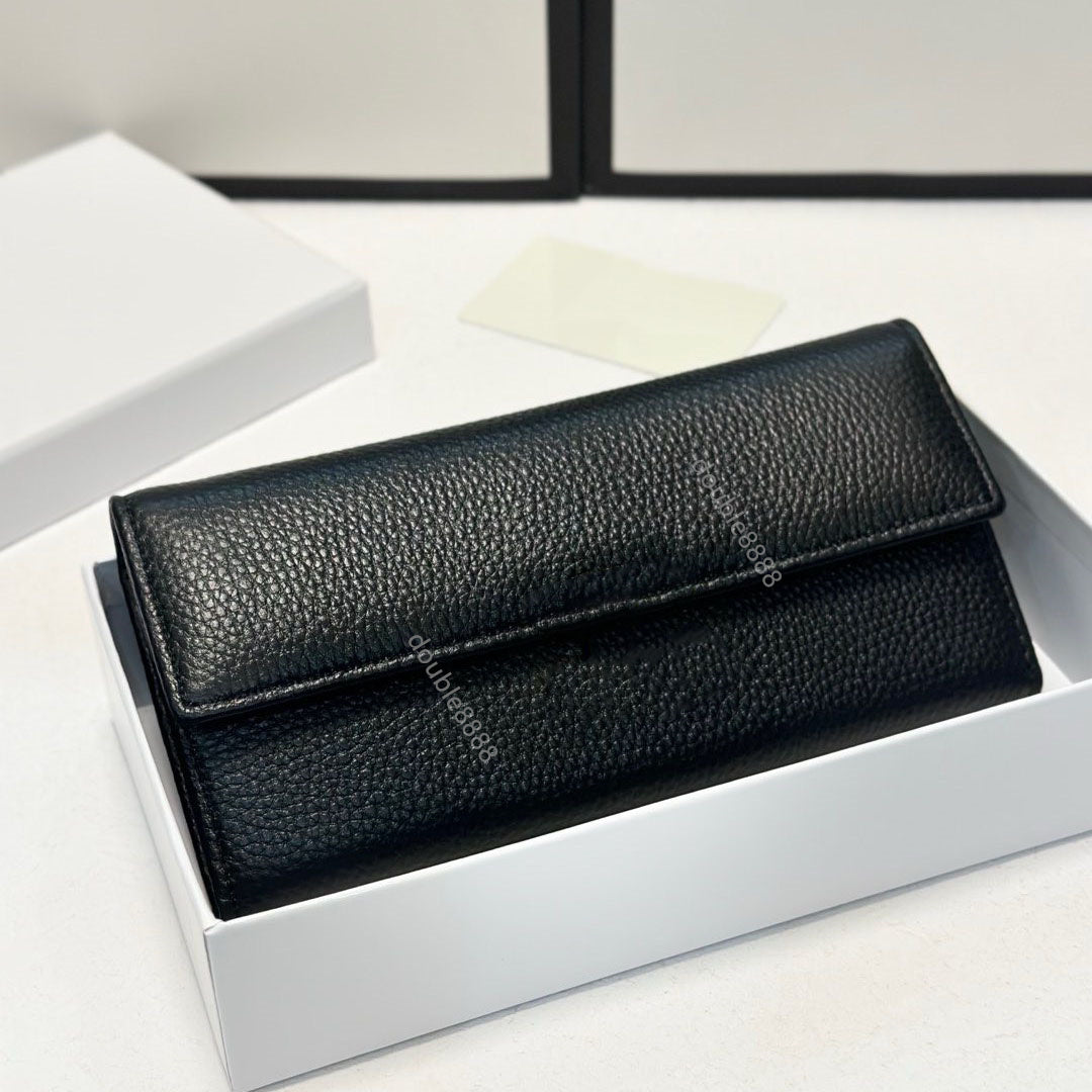 Designer Black Large Leather Wallets Card Holders Handbags For Man Women Pouch Holders Clutches Coins Purse Long Credit Clutch card holder