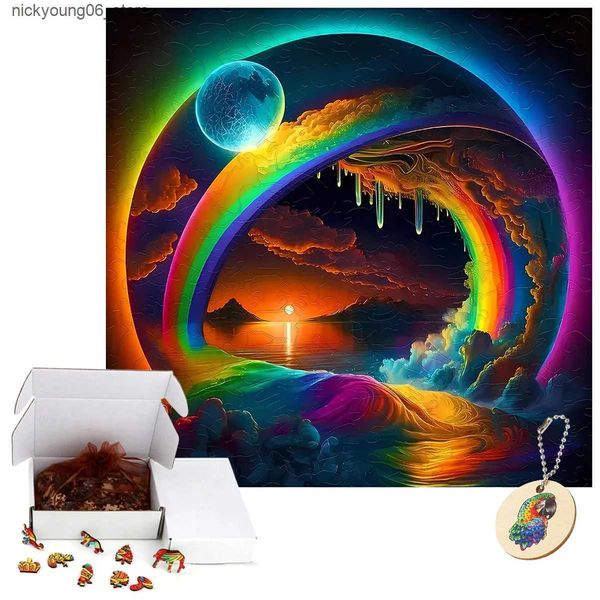 3D Puzzles 3D Wooden Toys Animal Shape Colorful Wooden Jigsaw Puzzles Board Game For Adults Kids Puzzle With Boutique Gifts Box L240910