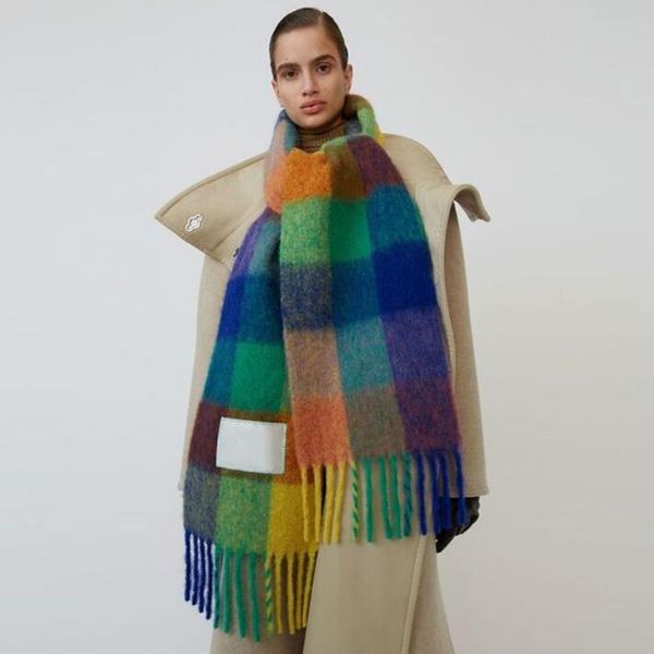 Designer Scarf Brand Cashmere Winter Scarf Scarves Blanket Women Type Colour Chequered Tassel Imitated aimeishopping