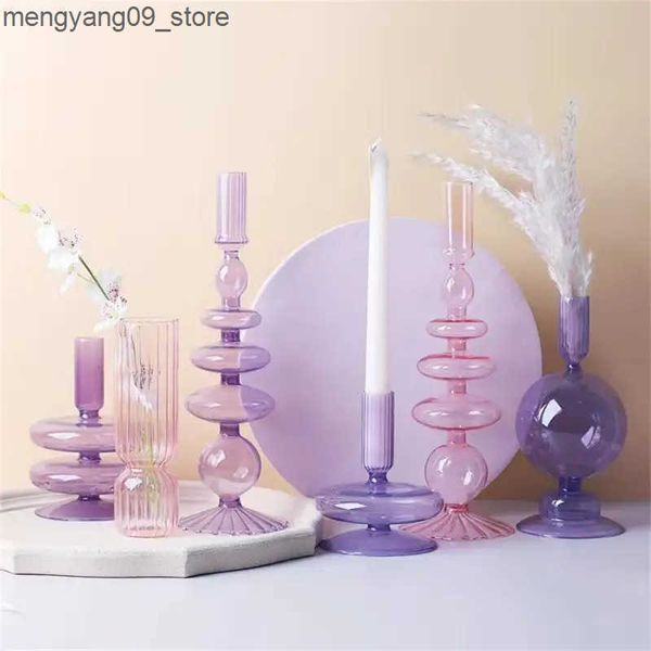 Vases 1PC New Nordic Glass Bubble Vase INS Flower Arrangement Modern Creative Spherical Flower Vases Home Decoration Birthday Gift Pot J2412