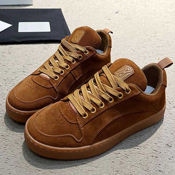 Designer women sneakers brown suede rubber shoes Low-top sports shoes Stylish men outdoor recreational skateboarding shoes