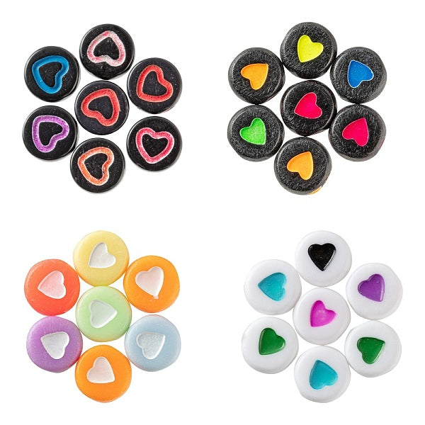 300pcs 10 style opaque et style artisanal et placage de perles acryliques