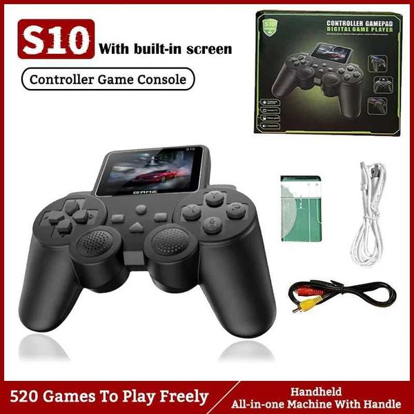 S10 Mini Remote Control Handles Handheld Console 520 Games AV Output Video Two Player Controller Kids Gift 8-Bit Z241029