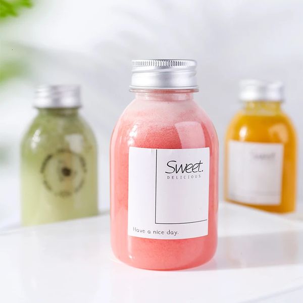 10pcs-lot Fruit Water Cup Beverage Disposable Yogurt Food Grade Plastic Milk Tea Shop Juice Bottle Party 240628