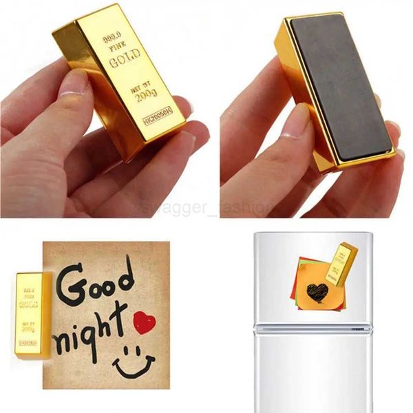 1pc Creative Gold Brick Shape Refrigerator Magnets Resin Craft Gift For Home Refrigerator Decoration Souvenir Birthday GiftXJ240809