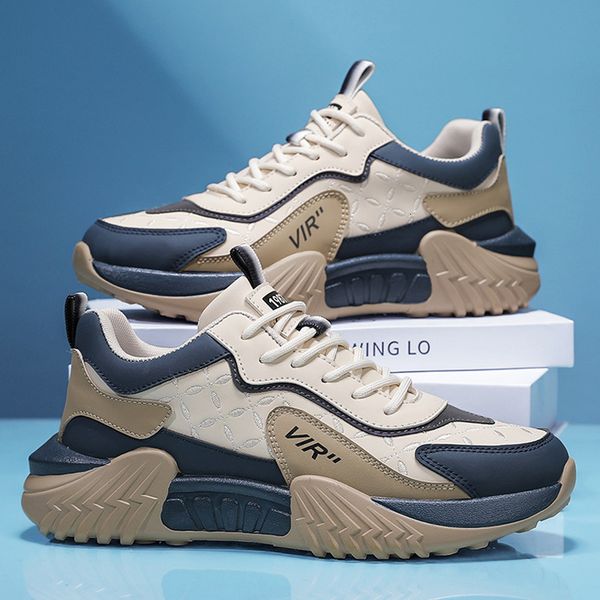 Designer Shoes Men Sneakers Fashion Waterproof Leather Thick Bottom Casual Sport Shoes