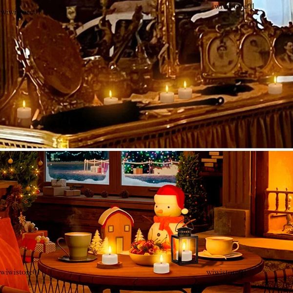 USB Rechargeable Candles Flameless Flickering Tea Lights With Batteries Remote Timer Christmas Halloween Decoration Led Candle Ee7