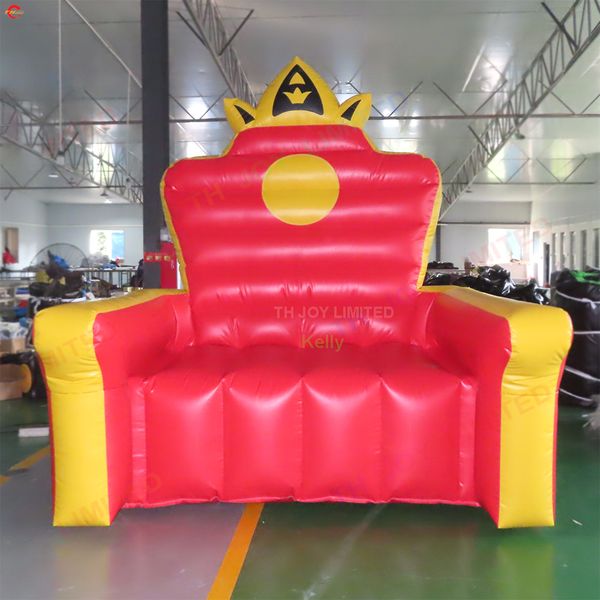 3mH 10ft with blower Outdoor Activities commercial King and Queen Throne Chairs Royal Inflatable Wedding Throne Chairs for Rental