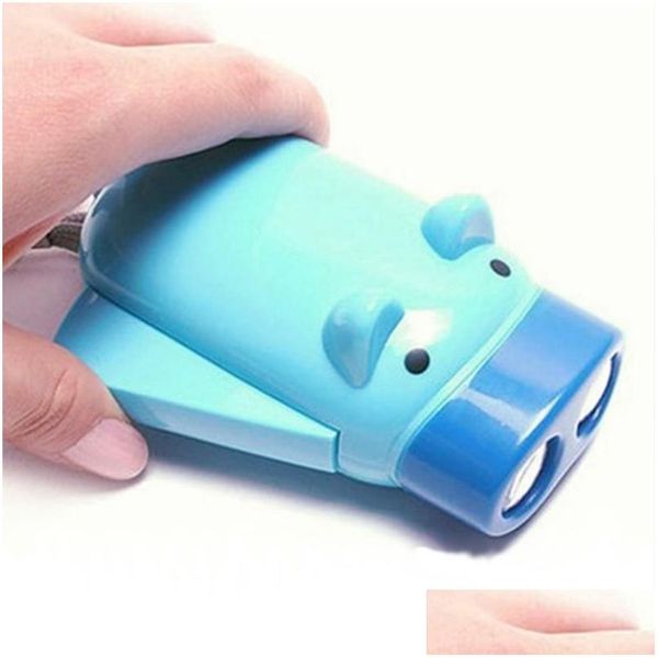 Led Gadget Cute Kids Adt Hand Press Flash Lights Mini Pig Flashlights Torch Cam Emergency Power Self-Generating Lamps Drop Delivery Dh4U3