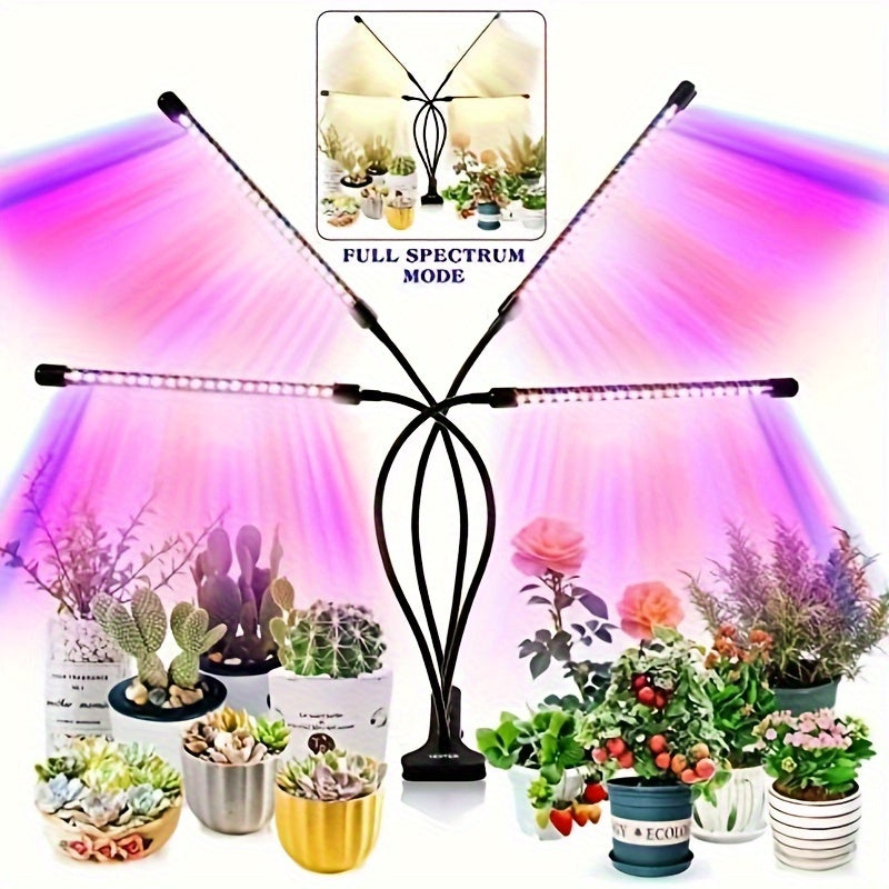 TEMU 1 Set, Usb Grow Light For Indoor Plants With 80 Led Lamps, Full & Red Blue , 3-6-12h Timer, 5 Dimmable Levels, Adjustable Gooseneck And 3 Switch