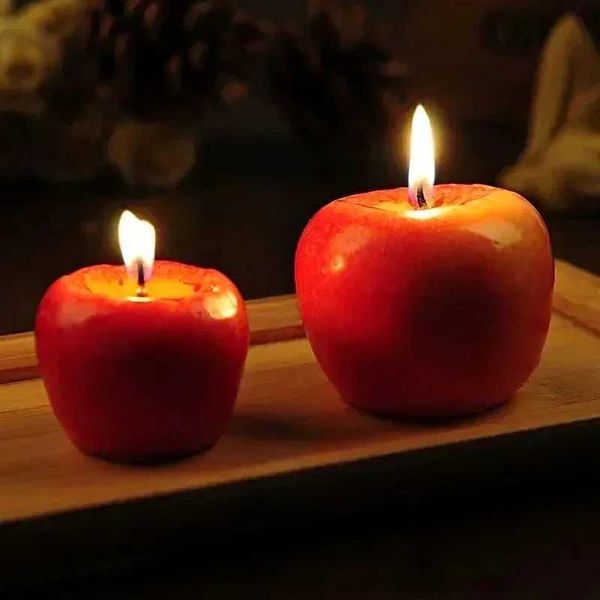 Christmas Red Apple shaped Candles Christmas Eve Aromatherapy Candles Wedding Birthday New Year Party Home Decoration CL240907