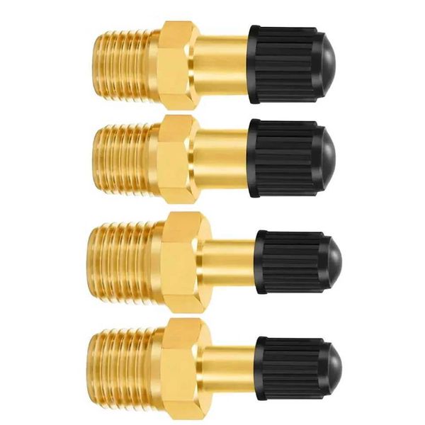1-4 NPT 1-8 NPT M10 Air Compressor Threaded Nipple Brass Air Compressor Tank Filling Valve Tire Valve With Core Air ToolsC241218