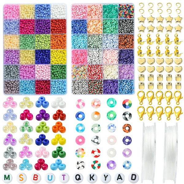 Kits de fabrication de bracelets en graines de verre