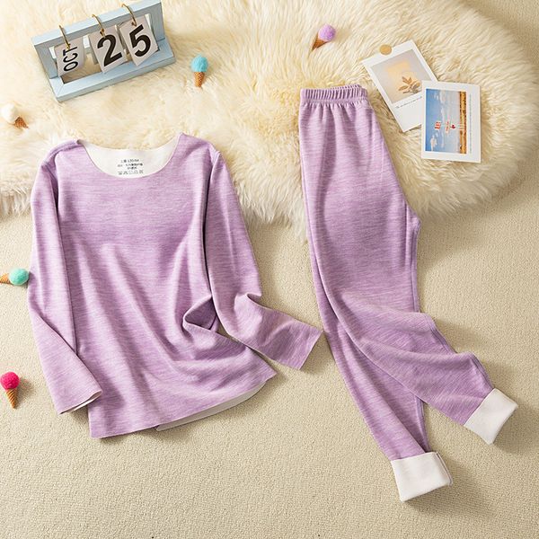 68 Plush and thickened boys and girls autumn clothes autumn trousers baby home clothes pajamas seamless children&#039;s thermal underwear se