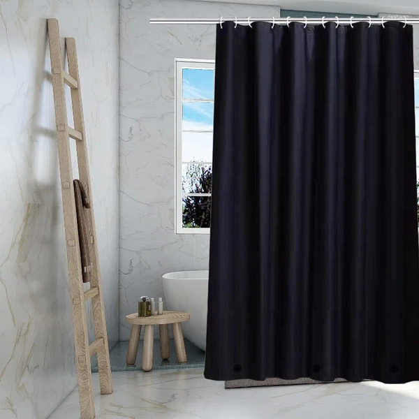 Shower Curtains Curtain er Plastic Waterproof 72x72 Inch With Grommet Holes 3 Magnetic Weights(Black)