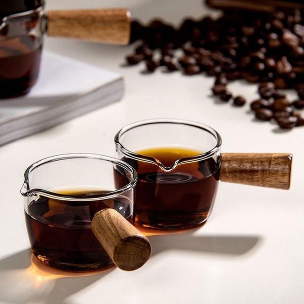 Mini Glass Milk Cup Taste Dish Heat Resistant Multi-functional Coffee Mini Milk Cup Glass Sauce Dish with Handle