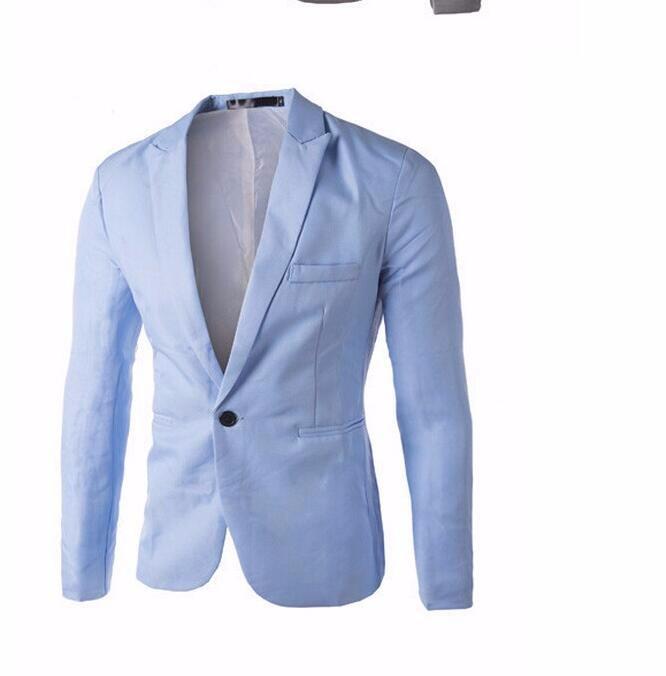 Mens Clothing Blazer Men One Button Blazer Slim Masculine Blazer Fit Costume Homme Suit Jacket Size M-3XL