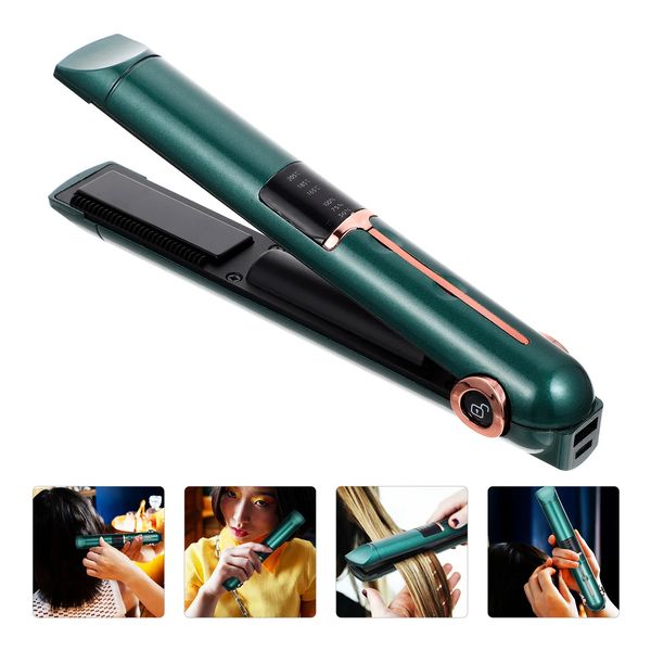 Curg Iron Hair Straightener Curler Wireless Adjustable Temperature Shaping Tool Straightening 240626
