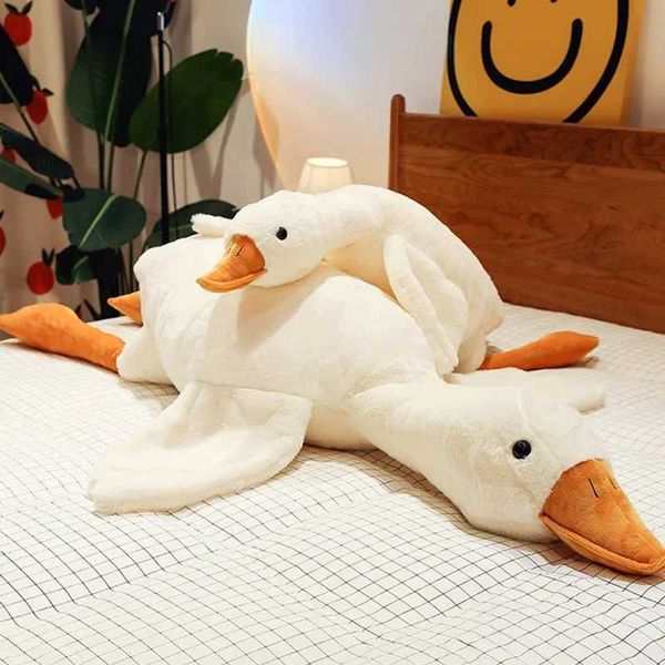 190-160-130CM Large Fluffy Duck Plush Big White Goose Swan Throw Plushie Soft Dolls Animal Pillow Hugging Sleep on Bed Kid Toy X241028