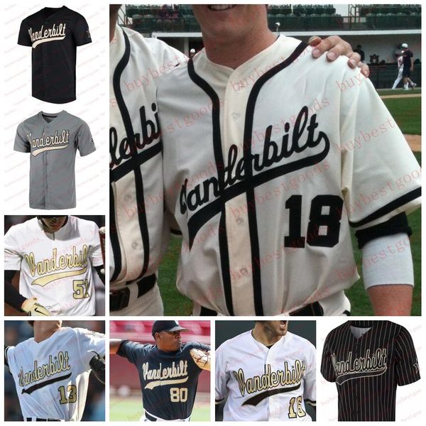 Vanderbilt Commodores Baseball Jersey Customized 2024 - Name Number - Polyester - White Black Yellow - Youth Adult Sizes - Drop Shipping Ava