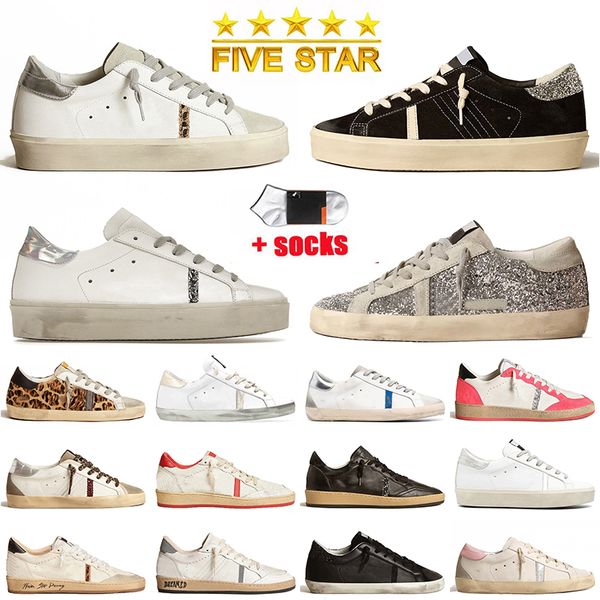 Suede leather Italy Brand Handmade SuperStar Designer Casual Women Mens Shoes Gold glitter black white silver pink Leopard Sneakers Golden F