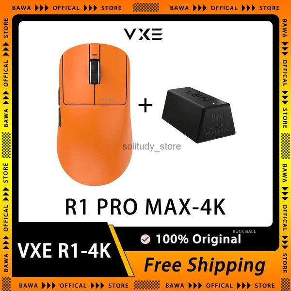 Mice Vgn Vxe Dragonfly R1 4k Wireless E-Sports Mouse Tri Mode R1 Se Pro Max Paw3395 Mouse R1 4k Dongle Reciver Pc Accessories Gamer Q240613