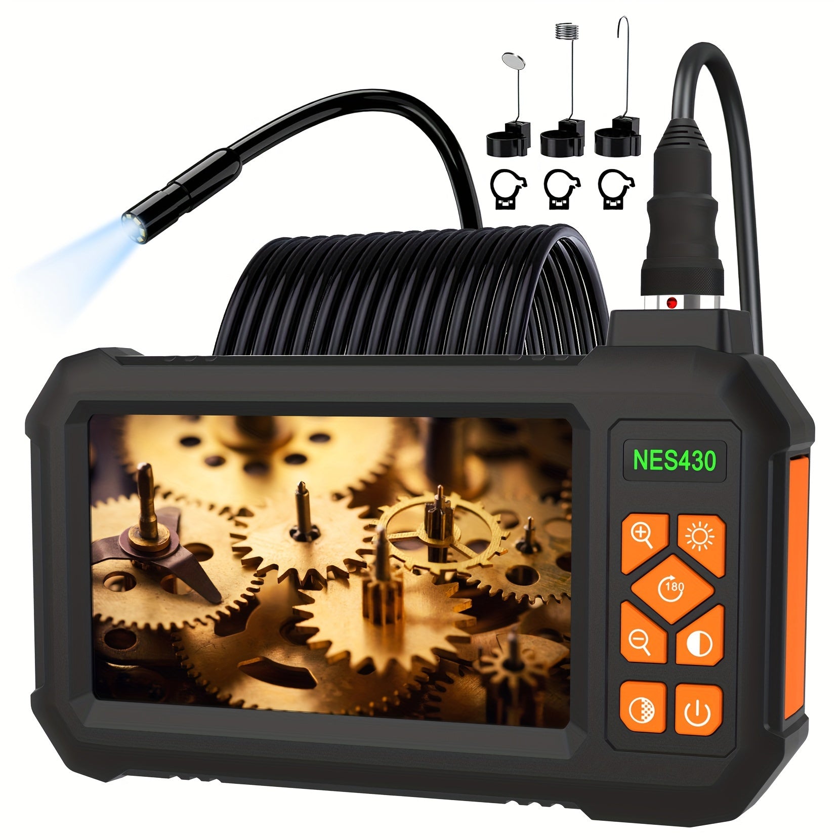 TEMU Industrial Endoscope With Light, Borescope Inspection Camera, 8mm Camera, Sewer Camera With 4.3" Screen, Drain Camera Automotive Plumbing Sewer