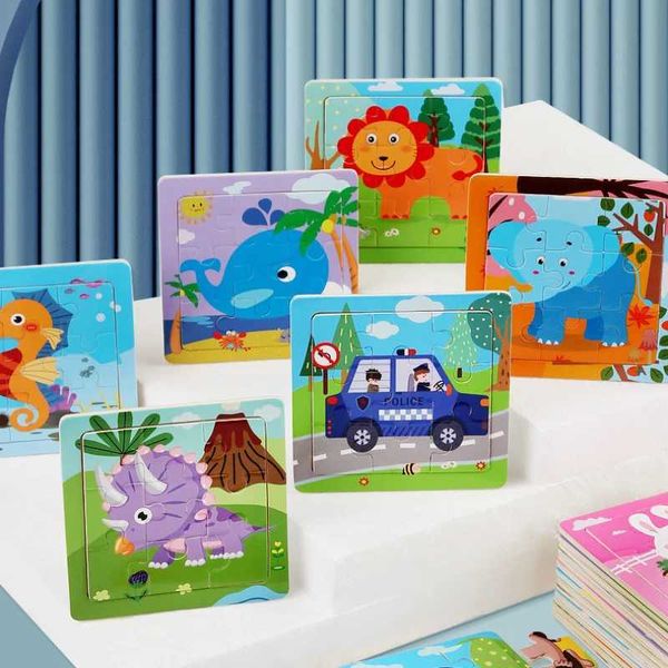 9pcs Wooden quebra-cabeças das crianças Early Education Gabinete plano Puzzle Toys Toys de 3 a 6 anos antes da escola Z250117