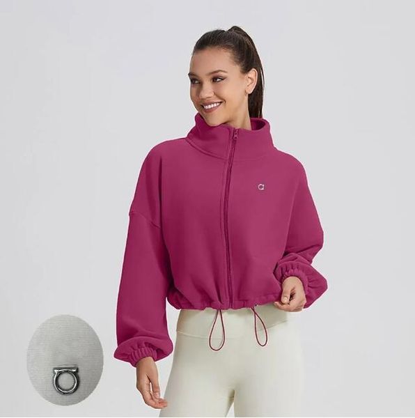 A198 Women 3D Silvery Hoodies Yoga Sweatshirt Outdoor Ollie velvet Thicken Sweaters Gym Clothes Women Tops Workout Fitness Jackets