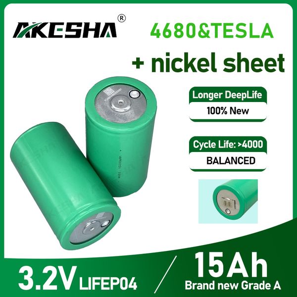 2023 Novo modelo 3.2V LIFEPO4 15AH 4680 CELE DE BATERIA 4680 PARA MOTORHOMES SCOOTERS ELÉTRICOS BICYCLES FERRAMENTES EV RV BARCO DE BARCO RÁ