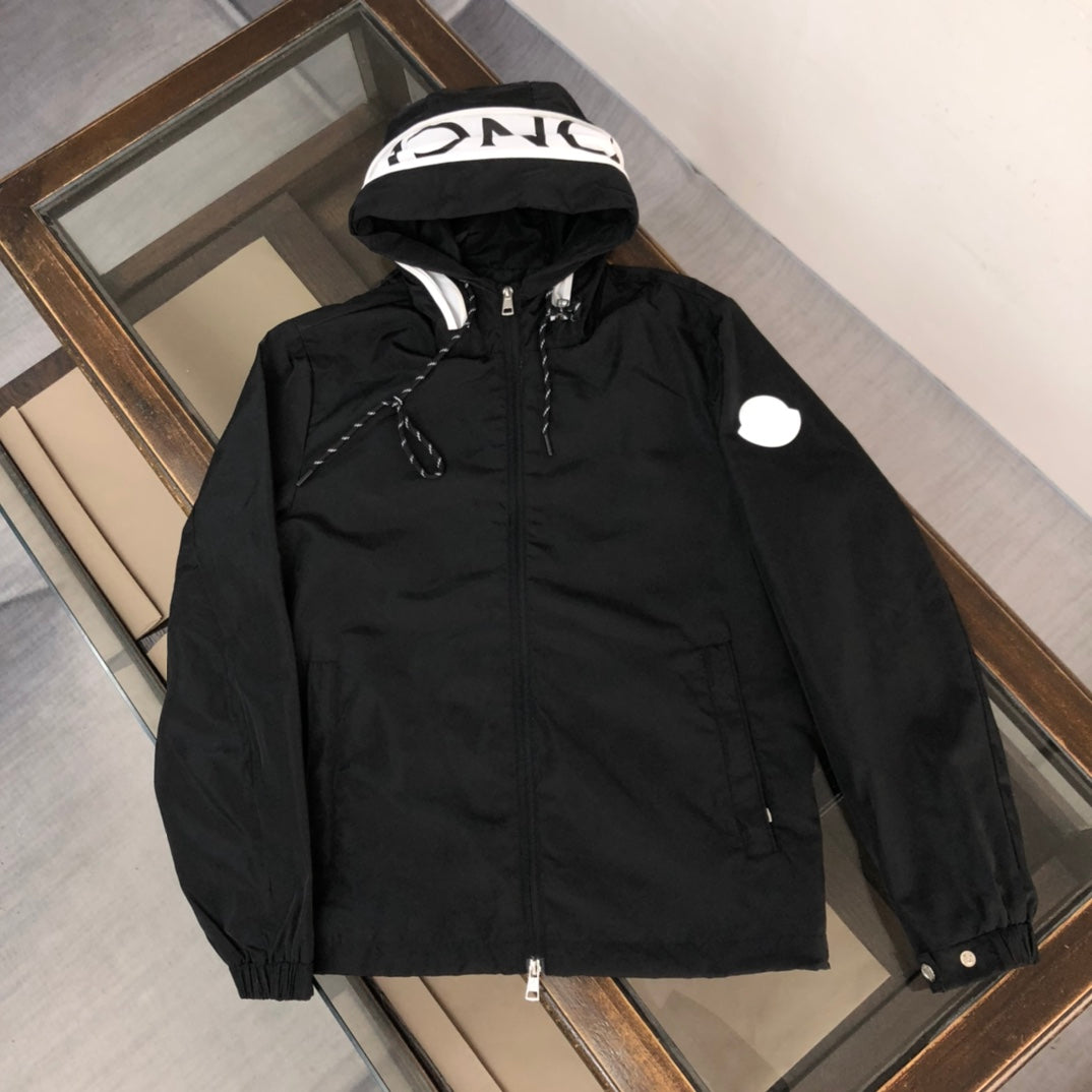 2024 Spring Autumn Embroidery Geometric Print Men&#039;s Jackets Hooded Zipper Men&#039;s Outerwear Coats JP004