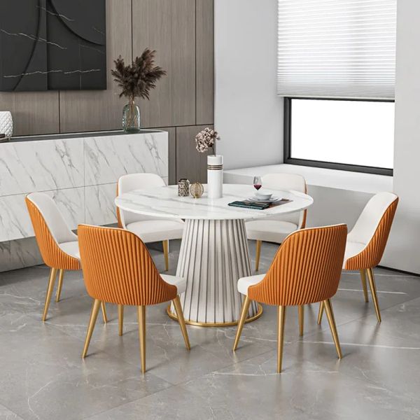 Mesas de jantar redondas centrais 4 cadeiras com lajes de rock de corredor mesas de jantar mesas de jantar pequenas TV Essche Set Furniture