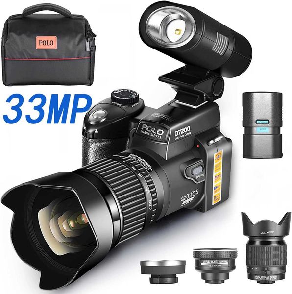 Digital Cameras 1080P 2024 HD video camera D7200 POLO digital 33MP DSLR with 24X telephoto lens professional H241009