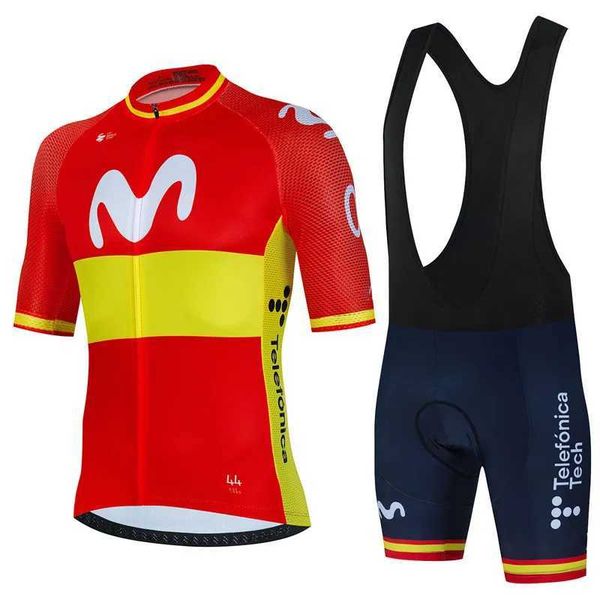 Cycling Jersey Sets Movistar 2024 Bicycle Jersey Set Summer Spanish MTB Bicycle Uniform Maillot Rope Ciclismo Mens Bicycle Clothing Set Homb