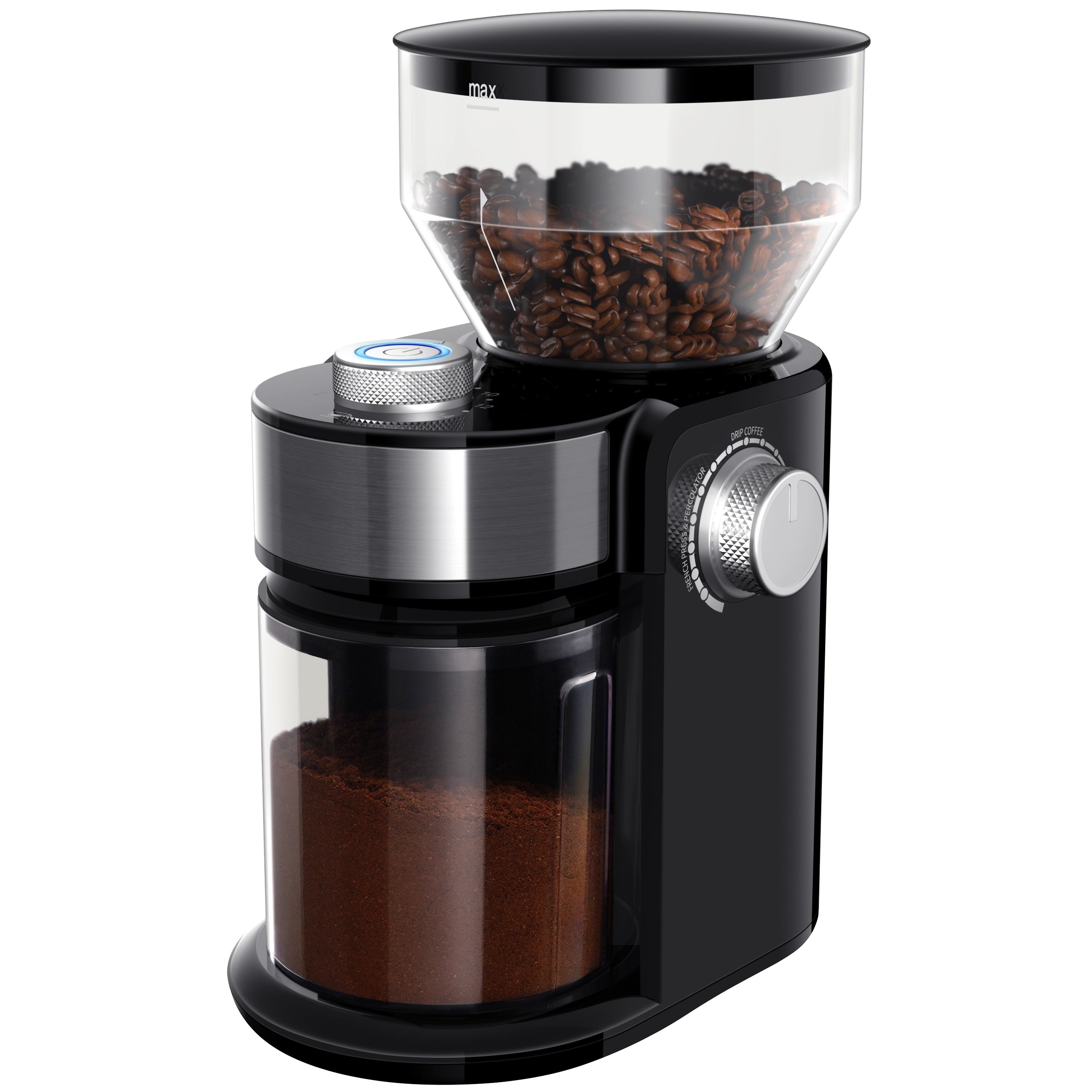 TEMU Burr Coffee Grinder, Adjustable Burr Mill With 16 Precise Grind Setting For 2-14 Cup, Stainless Steel., Barista Equipment, Compact Coffee
