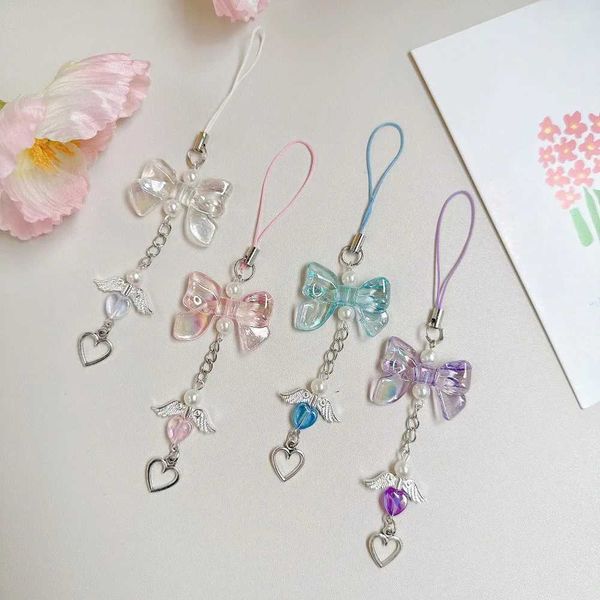 Cell Phone Straps Charms Phone Charm Y2K Phone Chain Trendy Pendant Bow Lanyard Mobile Phone Strap Sweet Girl Key Cord Mobile Lanyard Jewelr