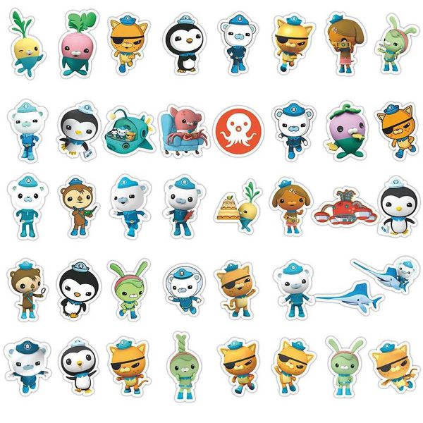 Kids&#039; Toy Stickers The Octonauts Sticker waterproof stationery box stickers Reusable luggage notebook decoration kids toys giftds toys