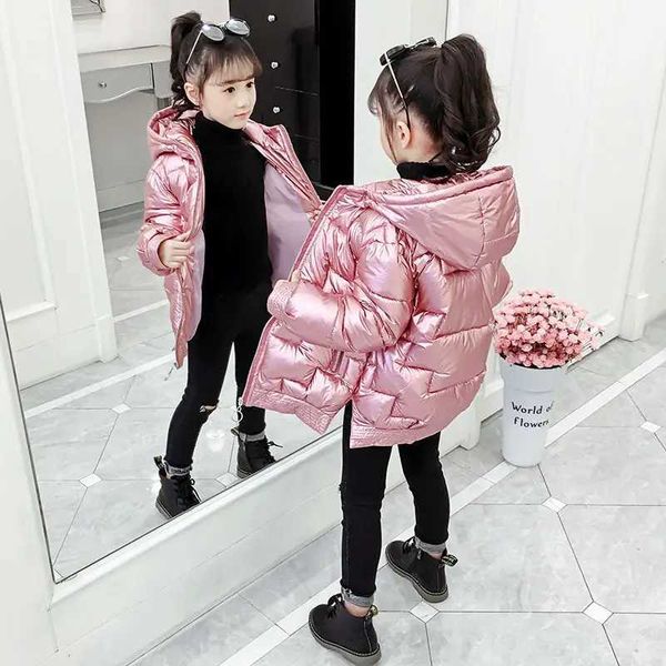 Winter Jacket For Girls Coat Teen Kids Parka Snowsuit Fashion Bright Waterproof Outerwear Children Clothing 4 6 8 10 12 14 Years Z241121