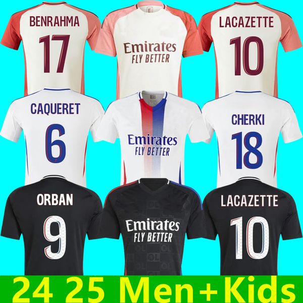 24 25 Maillot de foot BENRAHMA Soccer JerseyS ORBAN NUAMAH OL TAGLIAFICO FOFANA football shirts 2024 2025 Third CHERKI man Blue kids kits eq