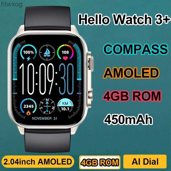 Smart Watches Hello Watch 3 Plus Ultra Smartwatch 2024 AMOLED 4GB IWO Watch 9 reloj ChatGPT NFC Smart Watches For Men Compass PK HK9 Ultra 2