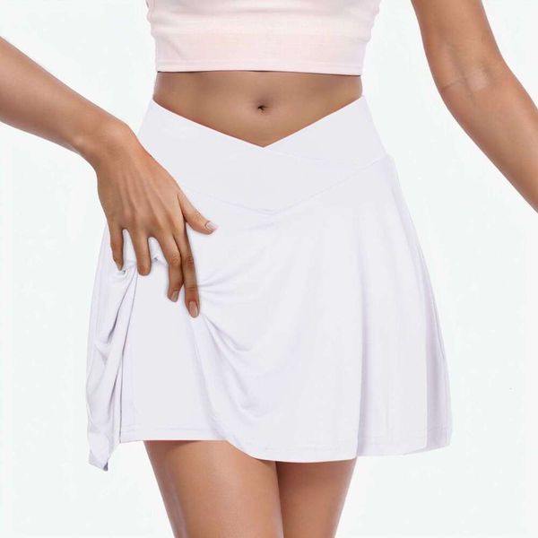 High Solid Waist Elastic Patchwork Sports Yoga Tennis Athletic Skirts Preppy Style Clothing Women Summer Look Thin Skirt