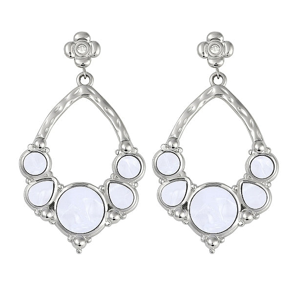 Boucles d'oreilles pendantes en forme de fleur en acier inoxydable 304 émaillé