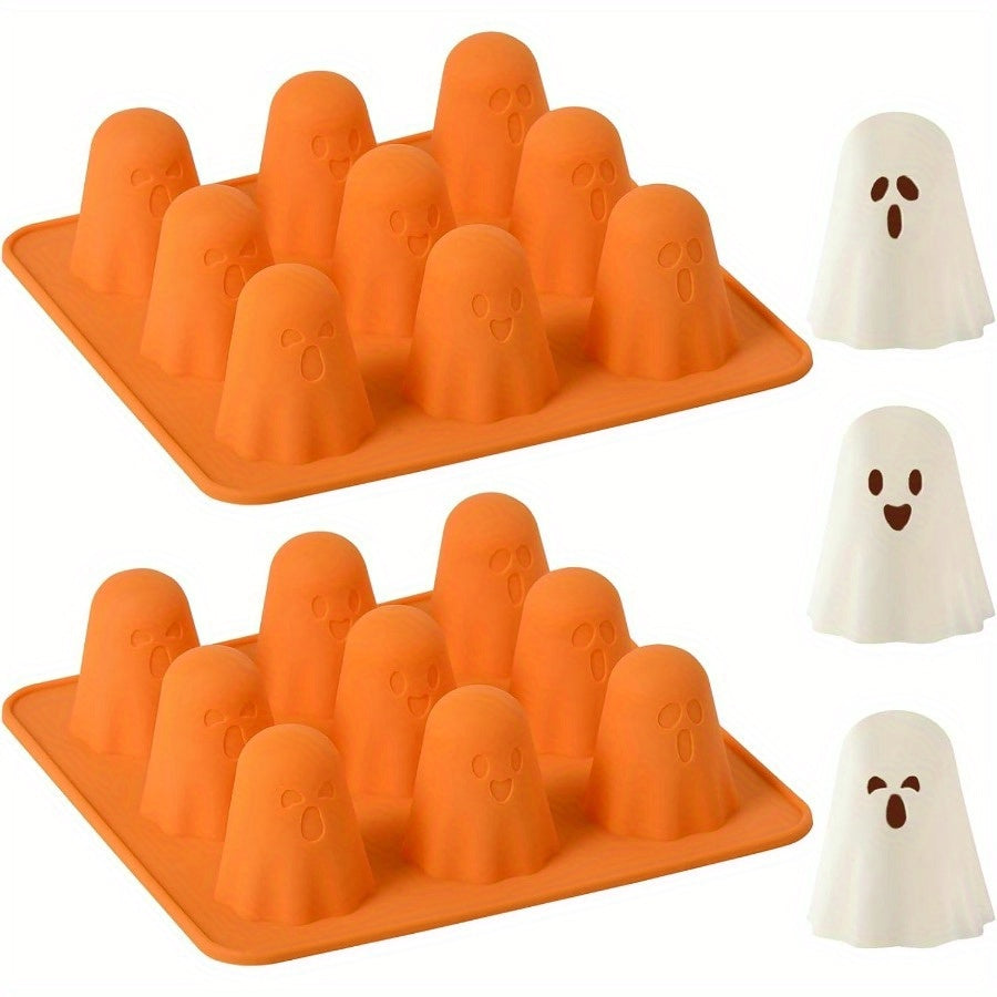 TEMU 2-pack 3d Silicone Molds - 9-cavity Halloween Candy, Chocolate, Jelly, Pudding, Ice Cube, Resin, Cake Decorating Molds - , Dishwasher Safe,