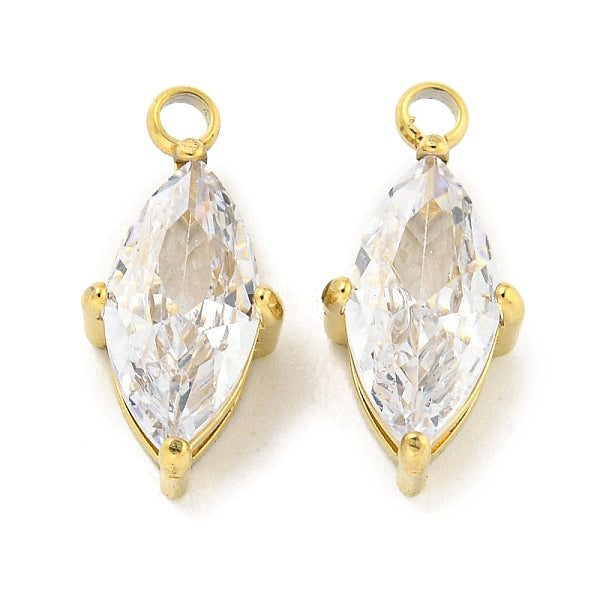 Pendentifs en acier inoxydable 304 avec zircone cubique et placage sous vide PVD