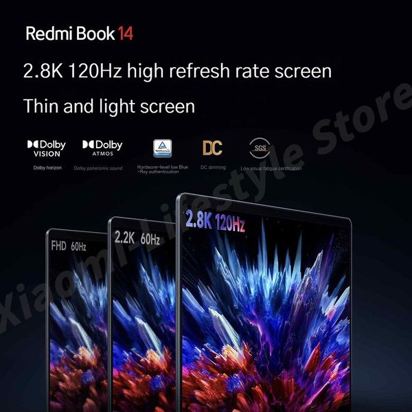 New Xiaomi Redmi Book 14 Laptop Intel Core I7-12700H-i5-12500H Iris Xe Graphics 16G+512G 2.8K 120Hz 14Inch Notebook 2023