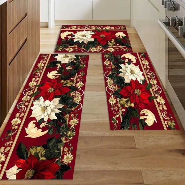 Christmas Poinsettia Floral Kitchen Tape